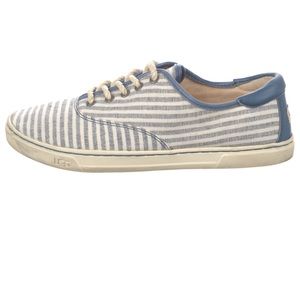 Ugg Blue Canvas Striped Low Top Sneakers Size 8
